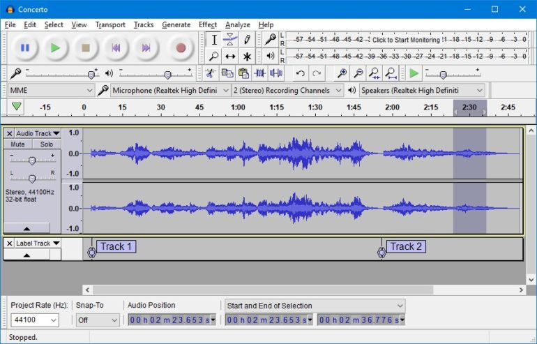 Audacity is a great free audio recording/editing software